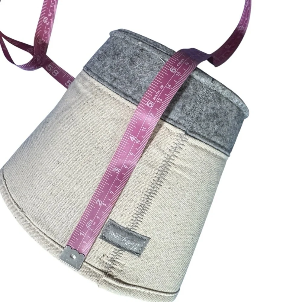 NWT Bee Kind Gray and Cream Felt Storage Basket